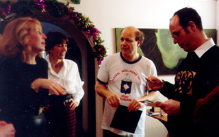 Art representatives H. Heather Edelman, and Walter Edelman with artist E.J. Gold and his wife Morgan Fox